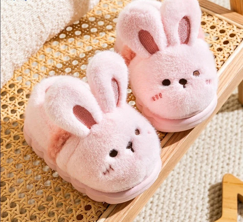 Winter Warm Kids Slippers Boys and Girls Indoor Non-slip Cotton Shoes Cartoon Fur Slides Children's Cotton Slippers