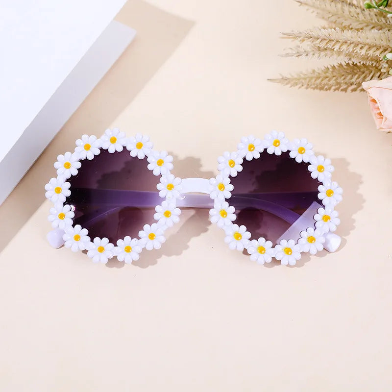 Children Fashion Trendy Sun Flower Sunglasses Cute Lovely Daisy Shape Sun Glasses for Boys Girls Kids Party Eyewear UV400 Shades-Dollar Bargains Online Shopping Australia