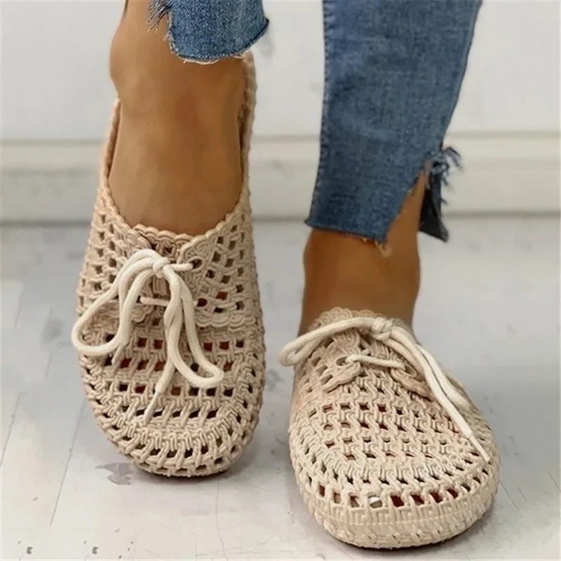 Flip-flops Summer Shoes Women Sandals Fashion Hollow Out Breathable Beach Shoes Lace-up Ladies Slippers Sandals-Dollar Bargains Online Shopping Australia