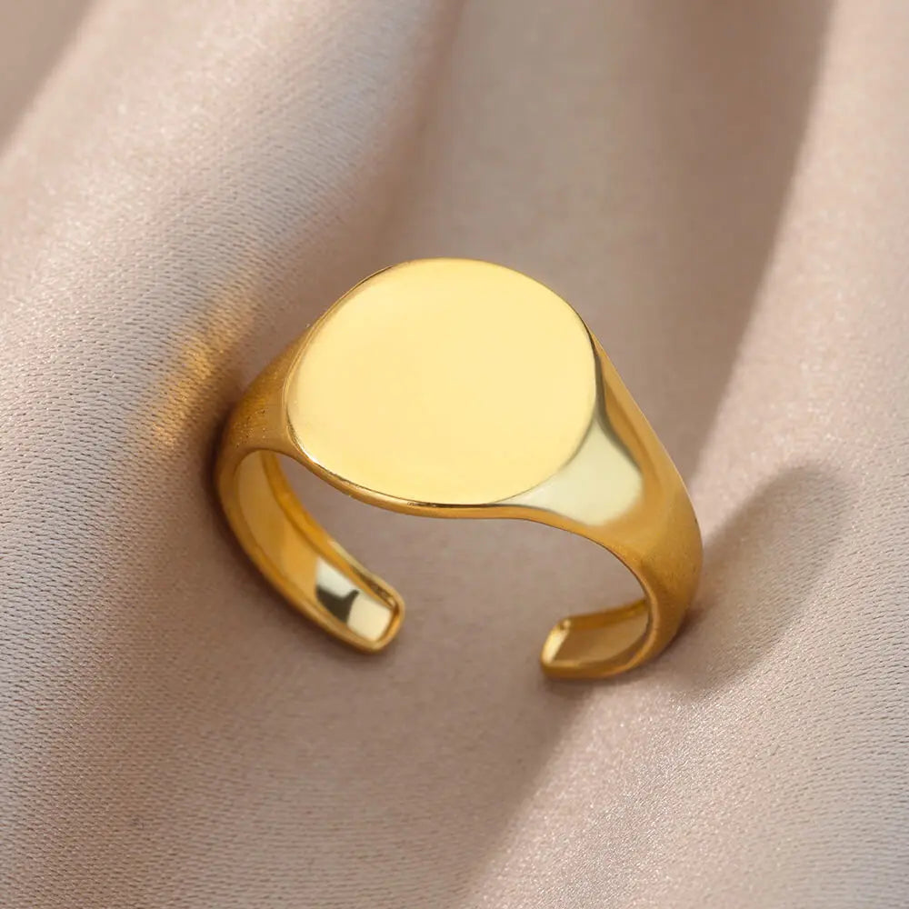 Irregular Hollow Opening Rings For Women Stainless Steel Gold Color Geometric Ring Fashion Simple Party Christmas Jewelry Gift-Dollar Bargains Online Shopping Australia