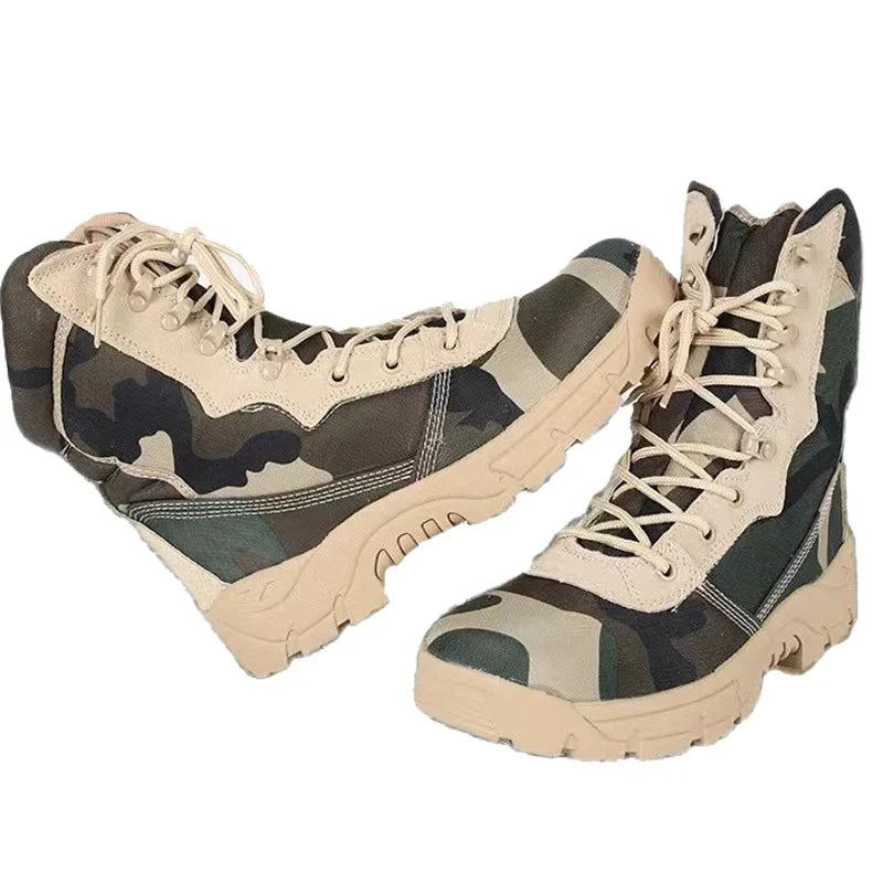 Outdoor Training Men Military Tactical Boots High-Top Desert Army Shoes Camouflage Combat Hunting Climbing Botas Hiking Shoes-Dollar Bargains Online Shopping Australia