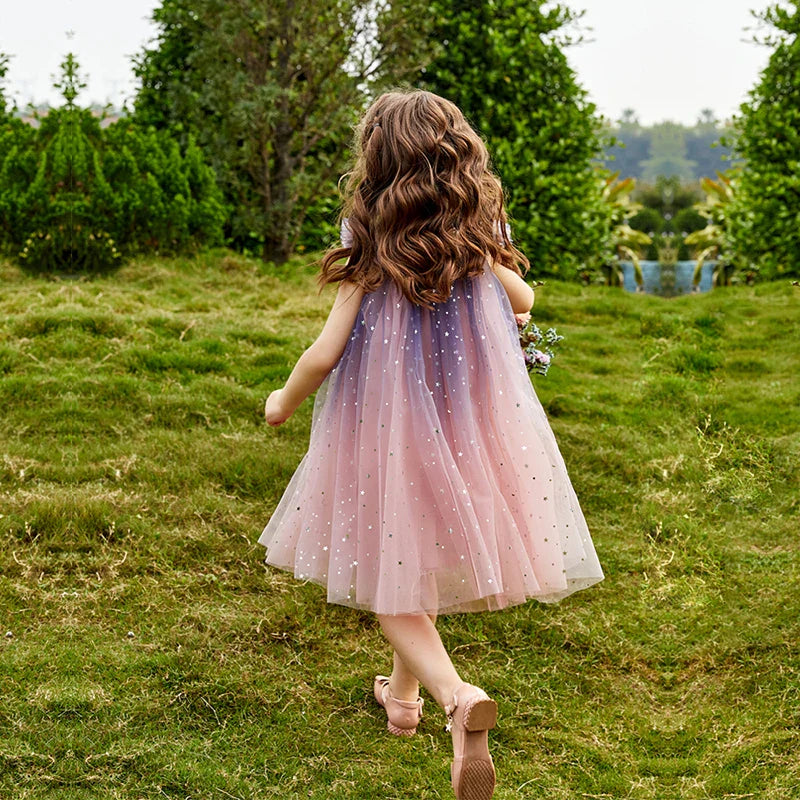 Suspends Sequin Dress Girl Summer Sleeveless Tulle Princess Dress Children Vacation Holiday Casual Dress-Dollar Bargains Online Shopping Australia