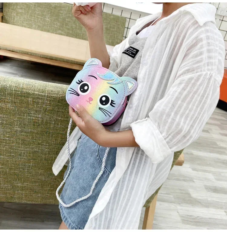 Children's Small Cat Shoulder Bags Lovely Baby Girls Coin Purse Boys Kids Crossbody Bag Handbag Princess Accessories