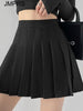 High Waist Women Mini Skirt Summer Slim A Line Pleated Skirt Fashion Button