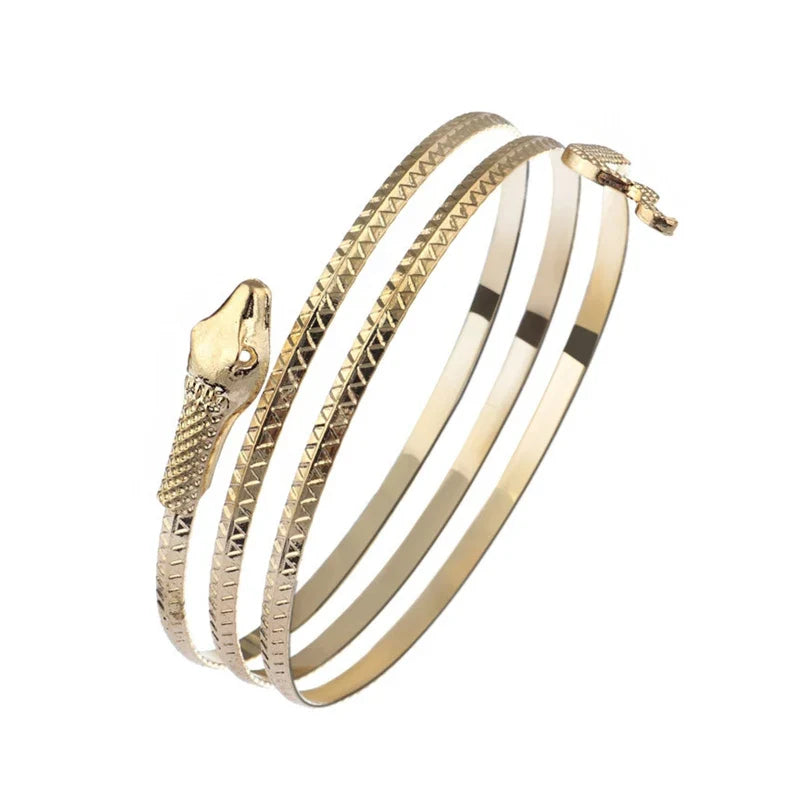 Alloy Spiral Armband Swirl Upper Arm Cuff Armlet Bangle Bracelet Egyptian Costume Accessory for Women Gold Silver Color-Dollar Bargains Online Shopping Australia