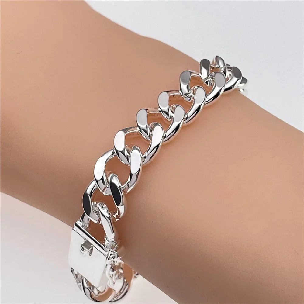 Silver Bracelet Elegant Chain High Quality Jewelry For Men Women Christmas Gifts-Dollar Bargains Online Shopping Australia