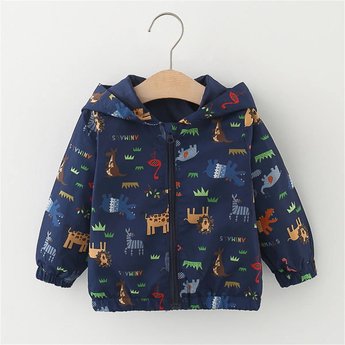 Childrens Coat Cartoon Cute Cherry Blossom Hooded Zipper Everyday Versatile Boys Jacket Top