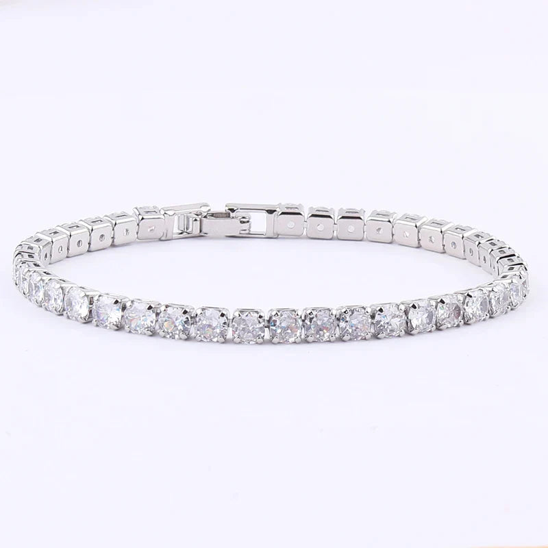 Rainbow Crystal Tennis Bracelets For Women Bracelet Set 18K Gold Silver Colorful Zirconia Femme Bridal Wedding Jewelry-Dollar Bargains Online Shopping Australia