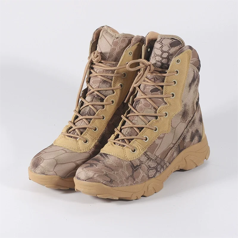 Outdoor Training Men Military Tactical Boots High-Top Desert Army Shoes Camouflage Combat Hunting Climbing Botas Hiking Shoes-Dollar Bargains Online Shopping Australia