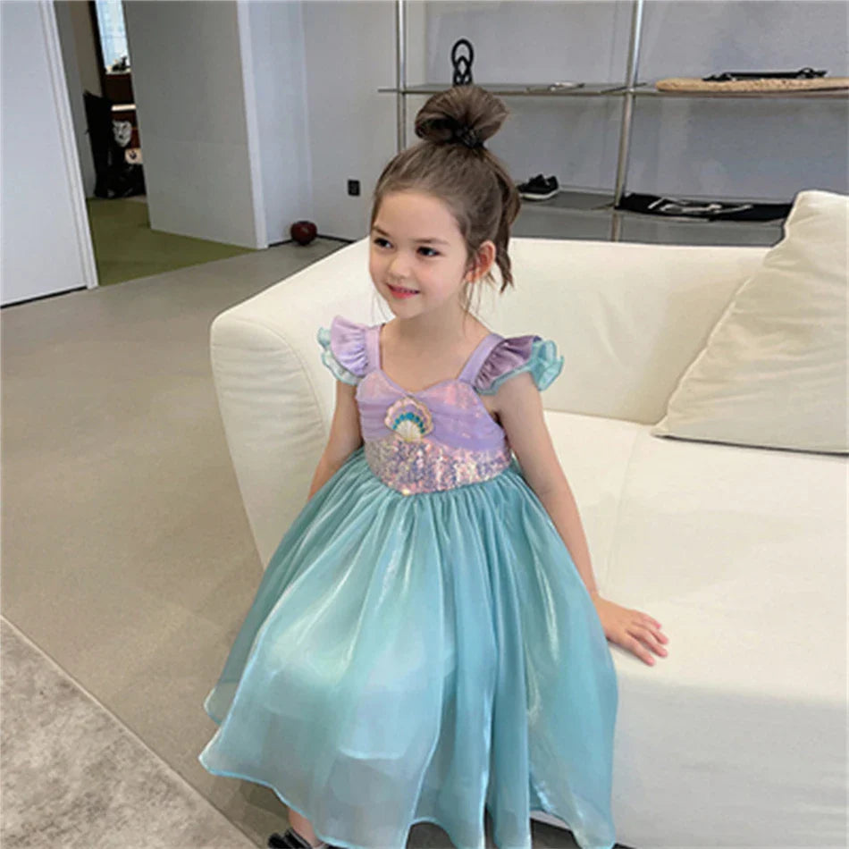 Princess Costume Kids Dress For Girls Cosplay Children Carnival Birthday Party Clothes Mermaid-Dollar Bargains Online Shopping Australia