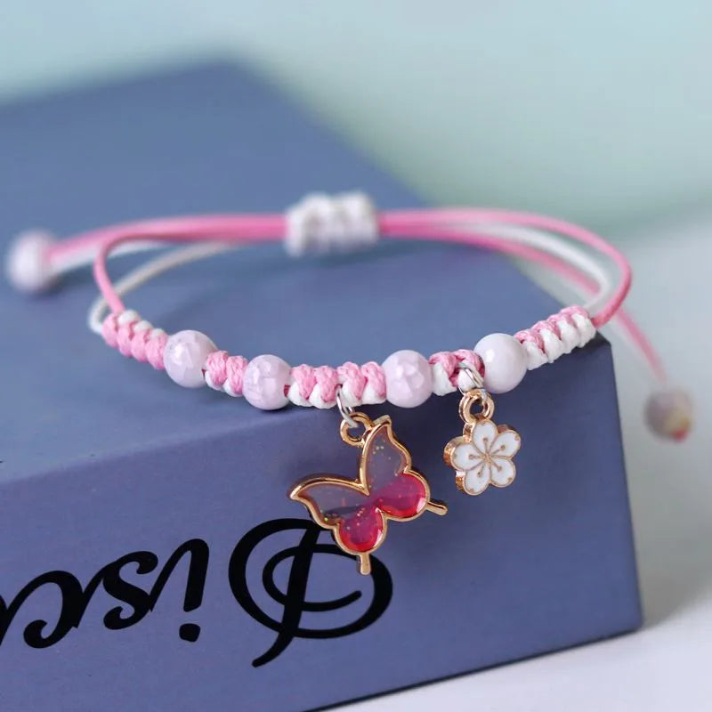 Cartoon Animal Cat Rabbit Flower Bracelet for Girl Kids Women Men Fashion Charm Student Friendship Bracelets Jewelry-Dollar Bargains Online Shopping Australia