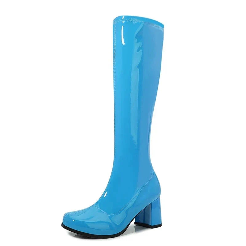 Costumes Knee-High Boots 60s 70s Go Go Boot Retro Ladies Women's Fancy Dress Gogo Party Dance Gothic Shoes Large-Dollar Bargains Online Shopping Australia