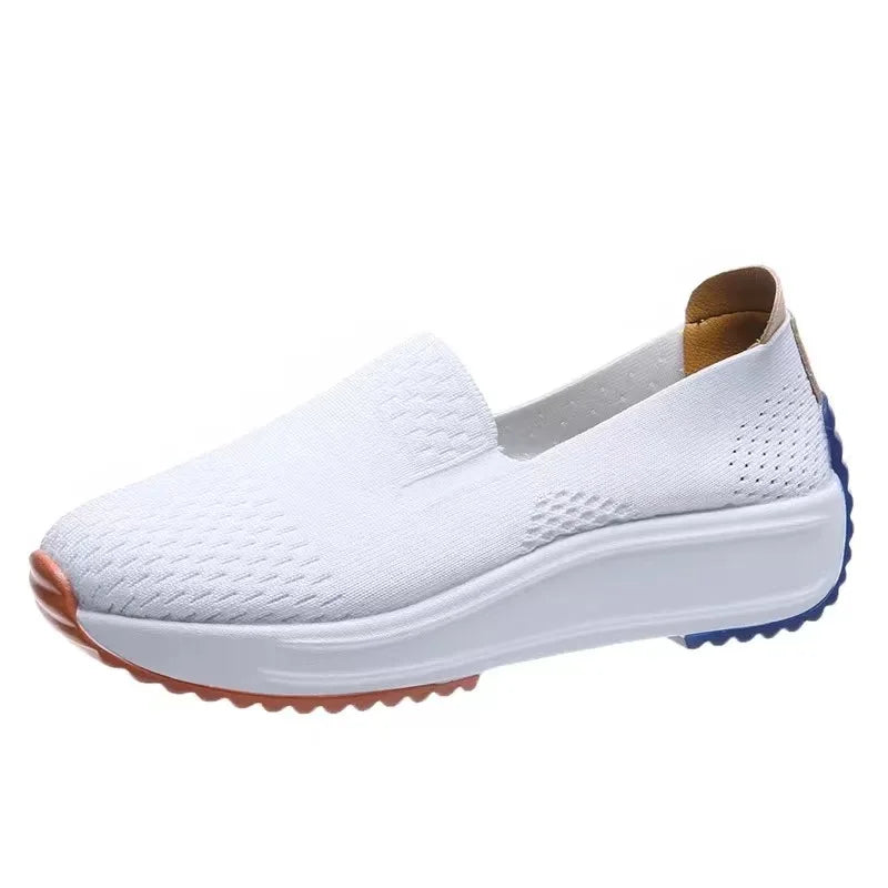 Spring Women Sneakers Mesh Flats Thick Sole Wedge Slip-on Female Shoes Lady Breathable Cozy Concise Casual Sports Walking Shoes-Dollar Bargains Online Shopping Australia