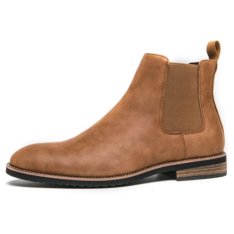 British Style Chelsea Boots For Men Ankel Boots Business Dress Boots Antumn Bota Masculina Split Leather Shoes-Dollar Bargains Online Shopping Australia