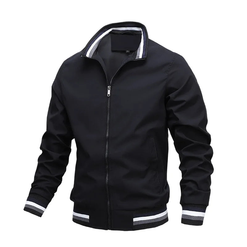 Bomber Casual Jacket Men Autumn Zipper Outerwear Mandarin Sportswear Mens Jackets for Male Windbreaker Coats