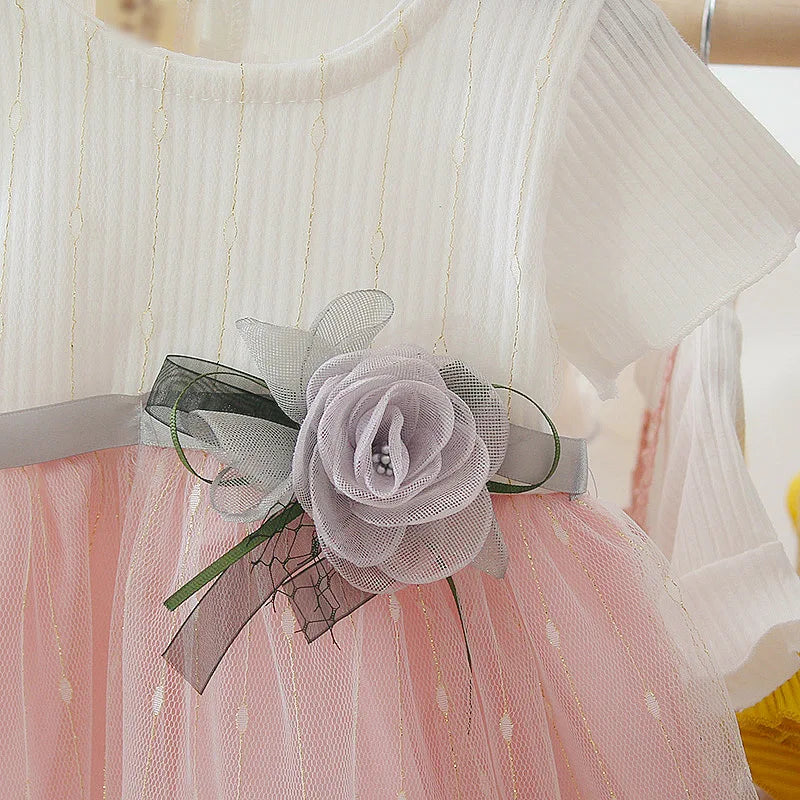 Toddler Girl Tutu Dress Summer Fashion Short Sleeve Princess Dress Cute Flower Girl Wedding Dress-Dollar Bargains Online Shopping Australia