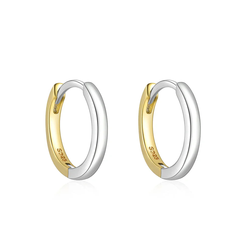 Sterling Silver Glossy Hoop Earrings Gold Color Tiny Cartilage Piercing Small Huggie Earring Fine Jewelry Accessories-Dollar Bargains Online Shopping Australia