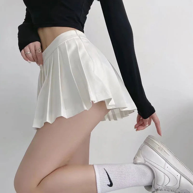 Sexy Women Pleated Skirts High Waist Summer Vintage Mini Skirts Korean Tennis Student White Designed Dance Skirt-Dollar Bargains Online Shopping Australia