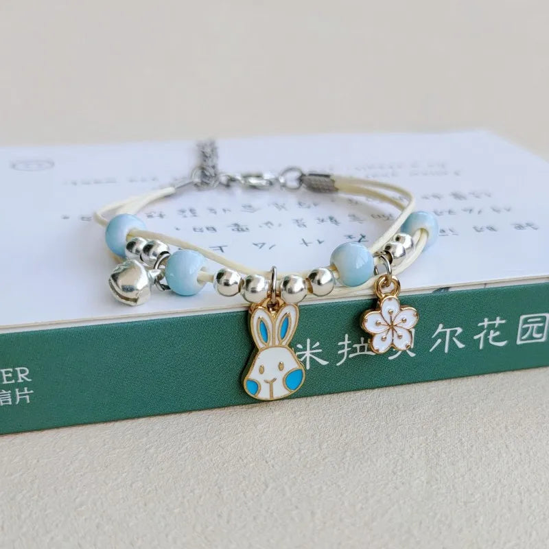 Cartoon Animal Cat Rabbit Flower Bracelet for Girl Kids Women Men Fashion Charm Student Friendship Bracelets Jewelry-Dollar Bargains Online Shopping Australia