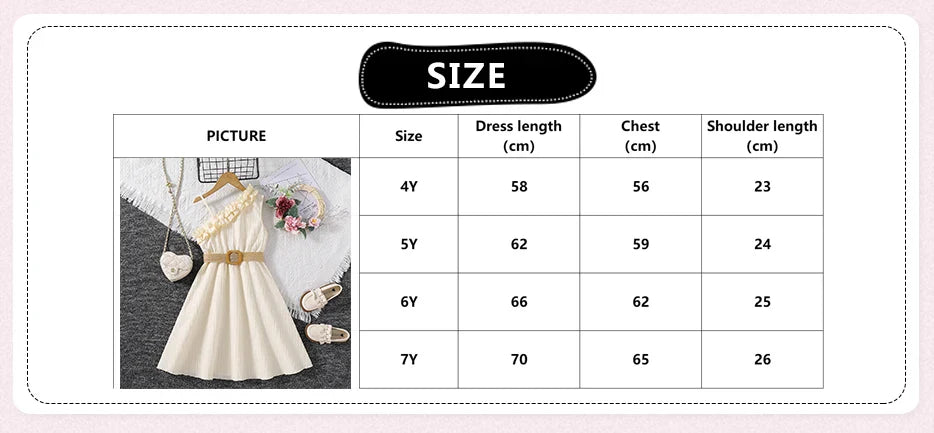 Kids Dress Girls Frill-Trim Asymmetrical Straps A-line Dress Summer Vacation-Dollar Bargains Online Shopping Australia