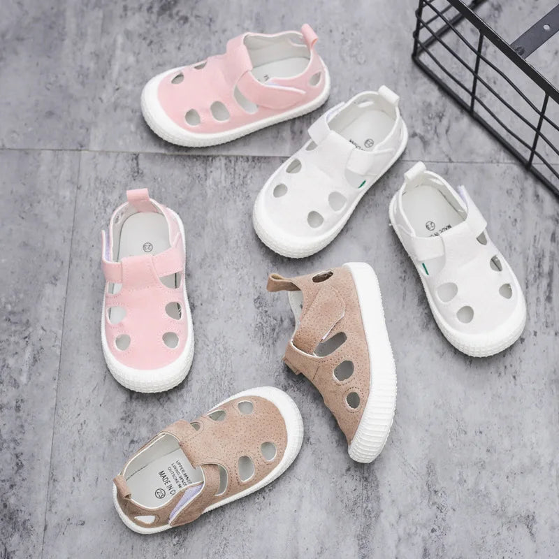 Kids Sandals Summer Girls Boys Cut Out Sneakers Breathable Children Sports Shoes Closed Toe Baby Toddlers Beach Sandalias Flats