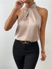 Women Summer Style Blouses Shirts Lady Casual Sleeveless Stand Collar Elegant Blouse Tops