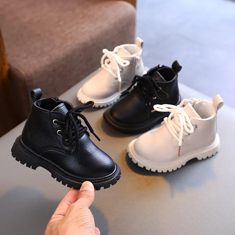 Kids Boots Fashion Casual Boys Toddler Girls Boots Warm Leather Children Walking Shoes Boys Girls Boots for Kids