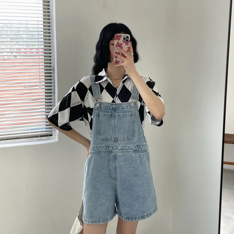 Blue Denim Shorts Summer Loose Wide Leg Shorts Korean Jumpsuit Shorts For Women-Dollar Bargains Online Shopping Australia