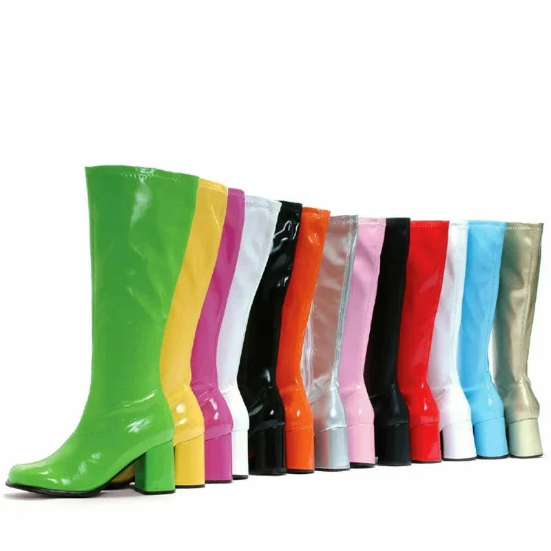 Costumes Knee-High Boots 60s 70s Go Go Boot Retro Ladies Women's Fancy Dress Gogo Party Dance Gothic Shoes-Dollar Bargains Online Shopping Australia