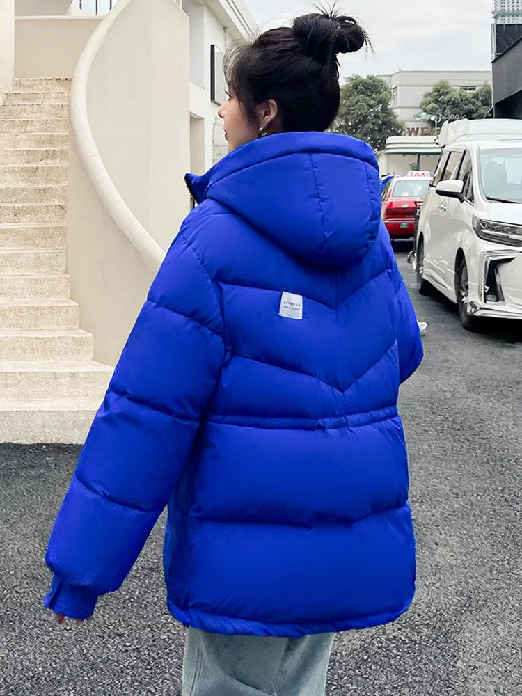 Women Oversized Parkas Jackets Casual Thick Warm Hooded Pattern Coat Female Winter Outwear Sports Jacket parkas