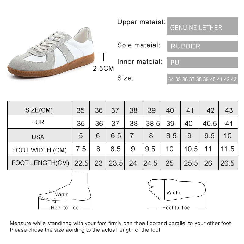 Women's Sneakers  Genuine Leather Ladies Moral Training Shoes Casual Spring Flat Shoes Women