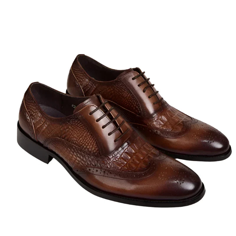 Men casual shoes Brock Oxford retro crocodile leather men formal-Dollar Bargains Online Shopping Australia