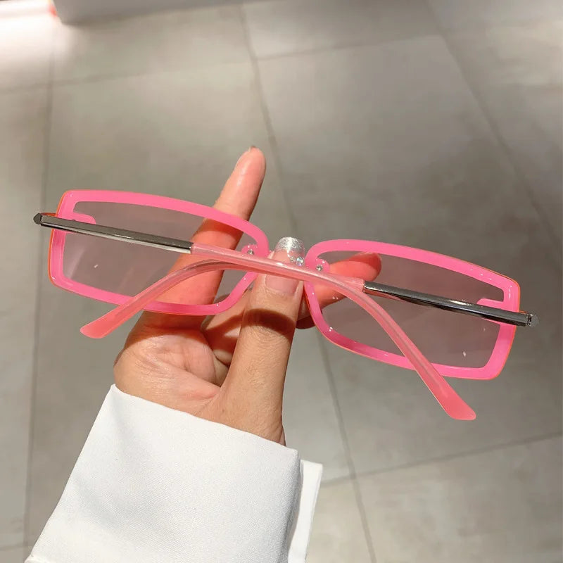 Y2K Square Sunglasses Women Vintage Fashion Sun Glasses For Men Trendy Punk Pink Candy Color Shades UV400-Dollar Bargains Online Shopping Australia