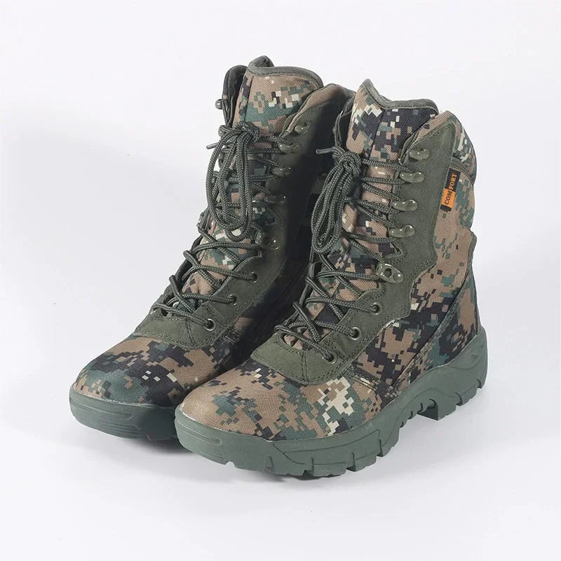 Outdoor Training Men Military Tactical Boots High-Top Desert Army Shoes Camouflage Combat Hunting Climbing Botas Hiking Shoes-Dollar Bargains Online Shopping Australia