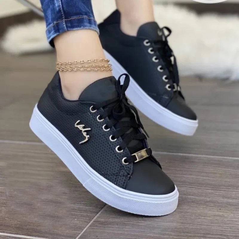 Vulcanized Shoes Women Sneakers Flat Lace Up Outdoor Walking Sport-Dollar Bargains Online Shopping Australia