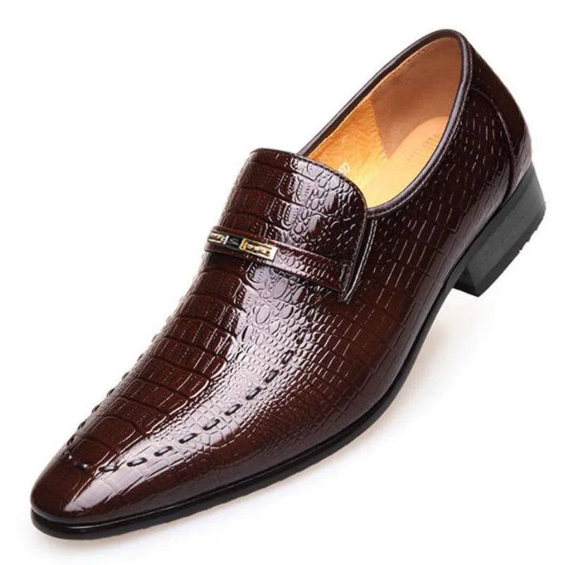 Mens Leather Shoes new Luxury Crocodile Pattern Man Business Dress Shoes Casual Social Shoe Male Wedding Footwear-Dollar Bargains Online Shopping Australia