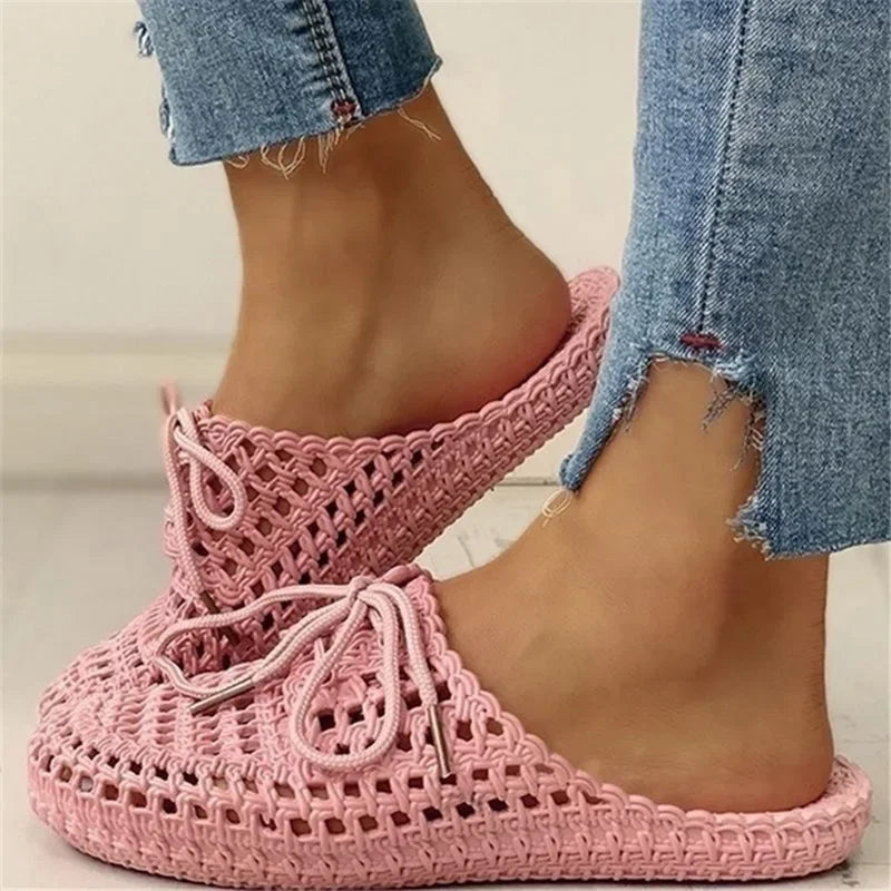 Flip-flops Summer Shoes Women Sandals Fashion Hollow Out Breathable Beach Shoes Lace-up Ladies Slippers Sandals-Dollar Bargains Online Shopping Australia