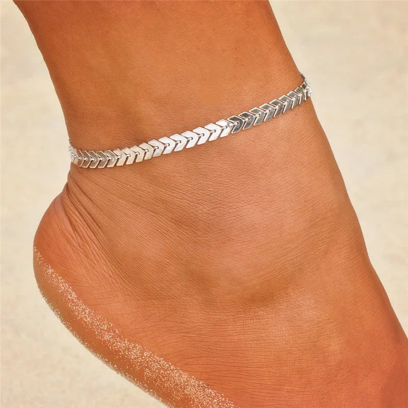 Fashion Colorful Crystal Beads Anklets for Women Boho Gold Color Chain Ankle Bracelet Leg Bracelet Ocean Beach Foot Jewelry-Dollar Bargains Online Shopping Australia