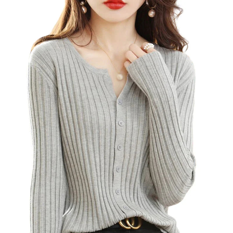 Women's Cardigan Solid Colour Sweater Autumn Winter Slim Casual Cardigan Sweater-Dollar Bargains Online Shopping Australia