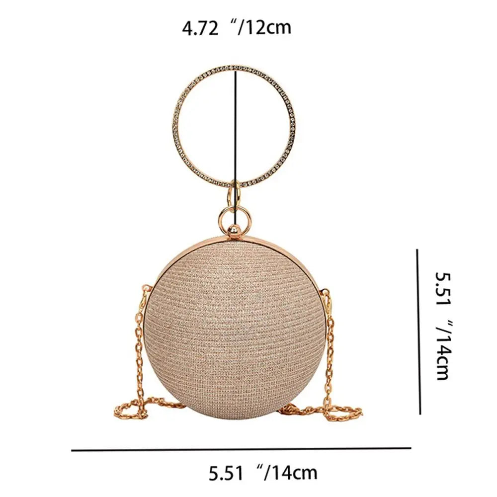 Rhinestone Evening Banquet Bag Elegant Glitter Wrist Bag Ball Handbag Shoulder Bag Large Capacity Ladies Clutch Bag Wedding