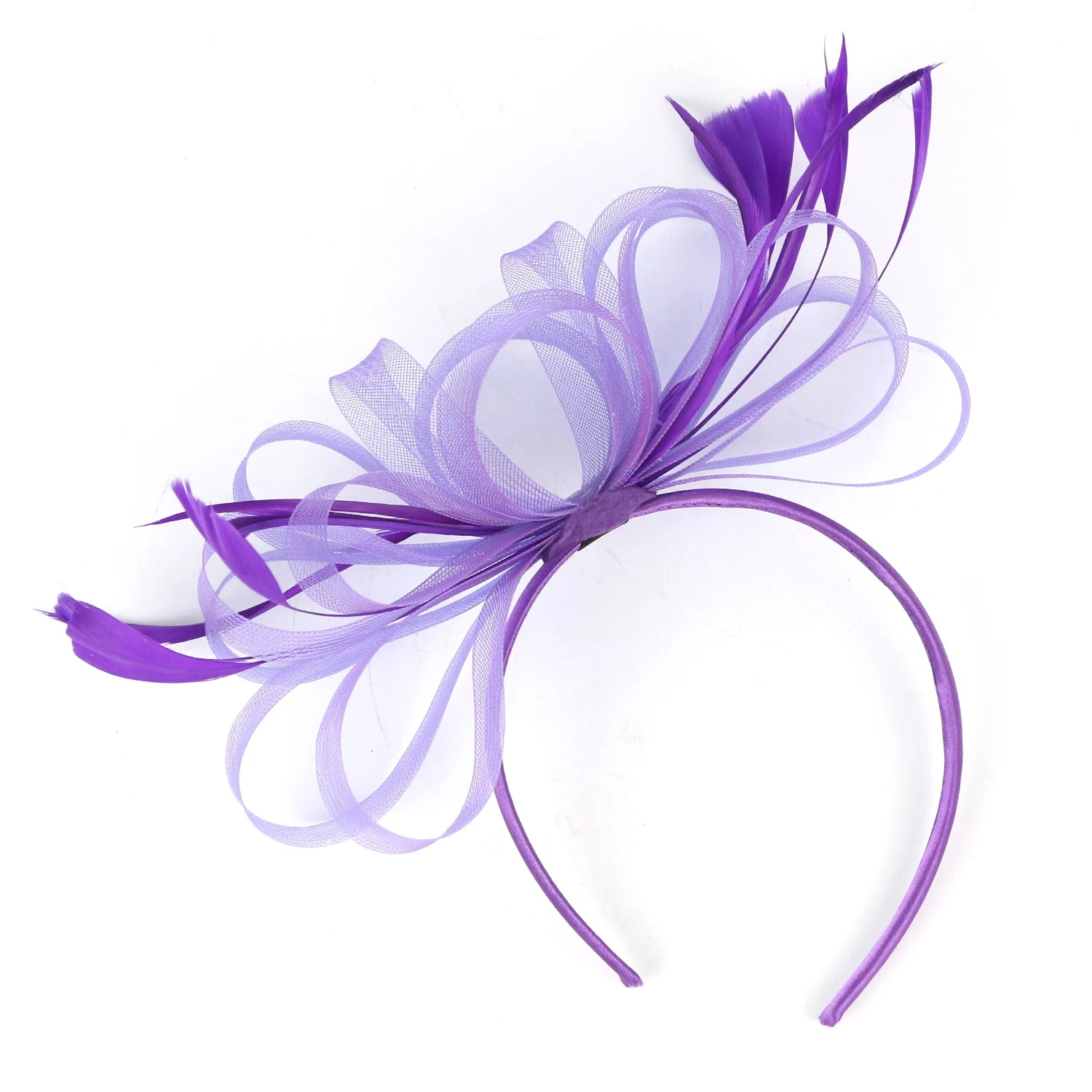 Women Chic Fascinator Hat Cocktail Wedding Party Church Headpiece Fashion Headwear Feather Hair Accessories Bride Hairpin