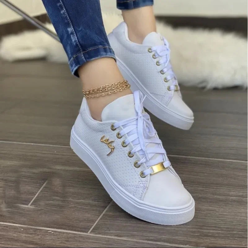 Vulcanized Shoes Women Sneakers Flat Lace Up Outdoor Walking Sport-Dollar Bargains Online Shopping Australia