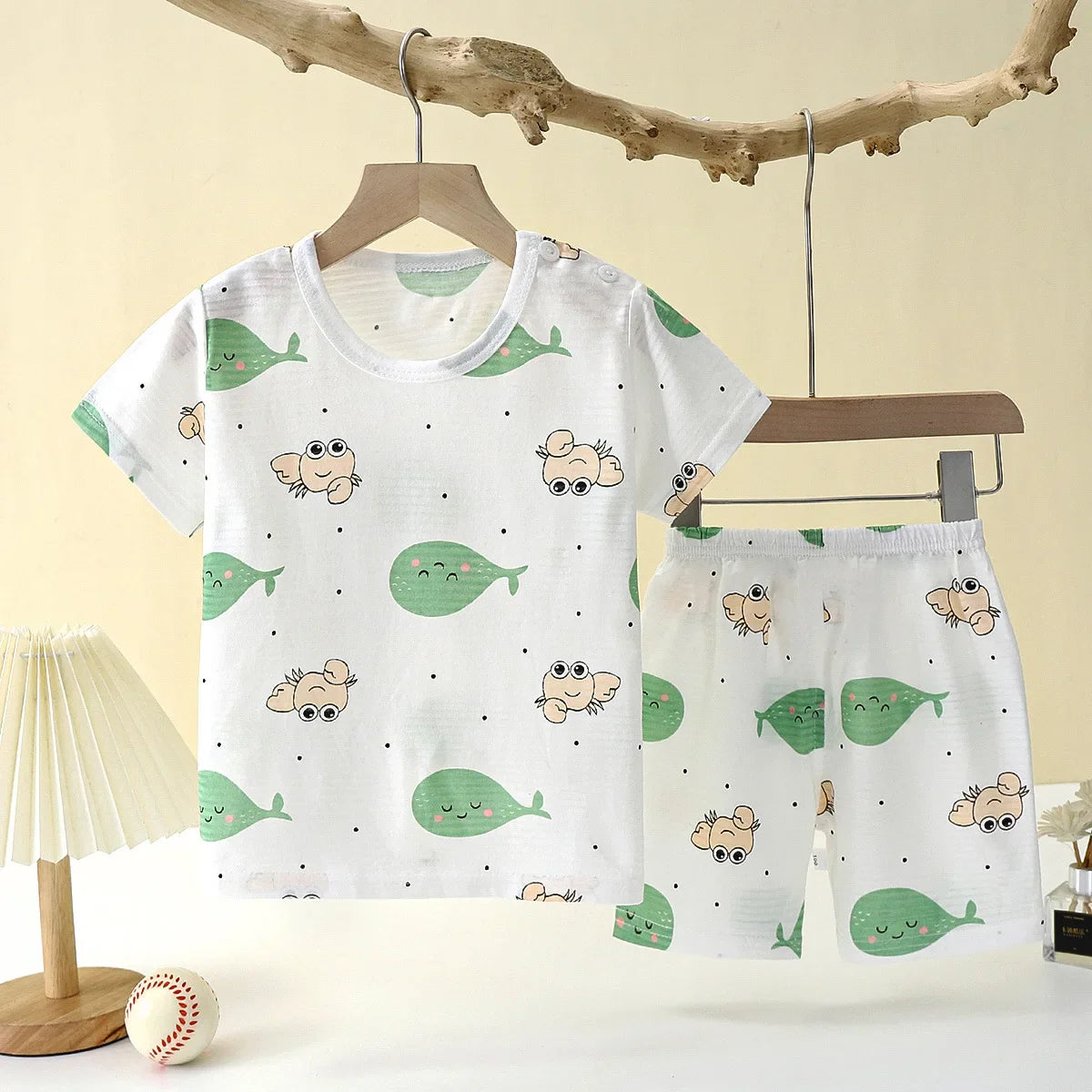 Baby Children Clothes Set Cute Cartoon Short Sleeve Home Pajama Set Sleepwear Soft Breathable-Dollar Bargains Online Shopping Australia