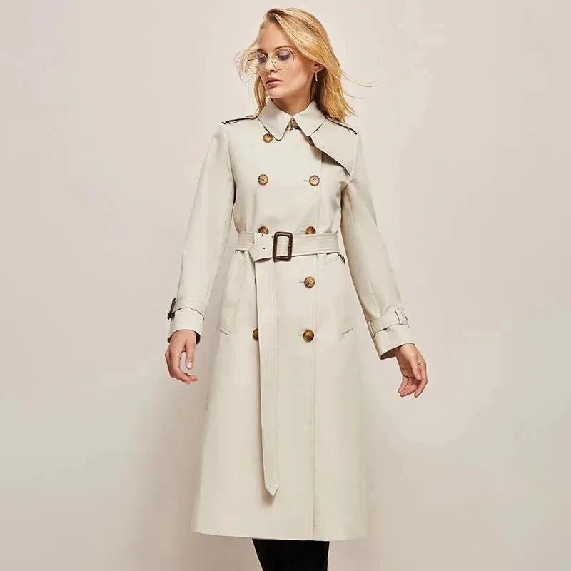 Women's Trench Coat Outerwears Double Breasted Pockets Overcoat Female-Dollar Bargains Online Shopping Australia