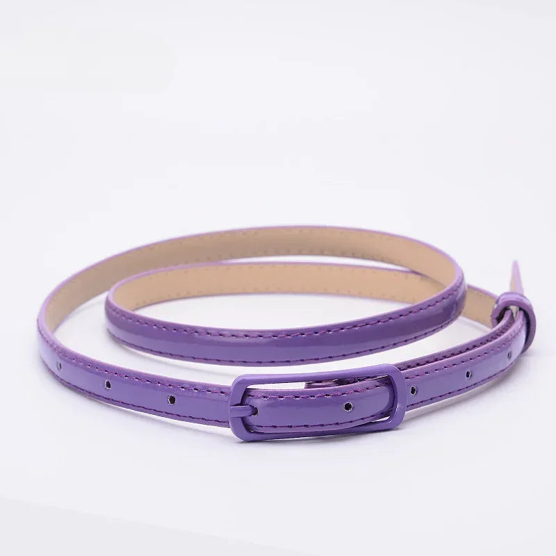 Children Candy Color Belts 1.2cm Super-thin PU Belts Simple Solid Color Lightweight Belts Summer Apparel Accessories-Dollar Bargains Online Shopping Australia