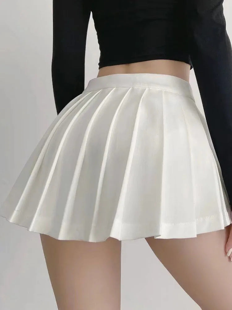 Sexy Women Pleated Skirts High Waist Summer Vintage Mini Skirts Korean Tennis Student White Designed Dance Skirt-Dollar Bargains Online Shopping Australia