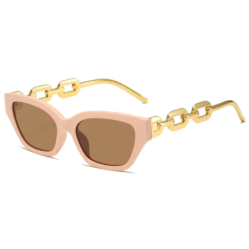 Cat Eye Sunglasses Women Vintage Glasses Black Sun Glasses Female UV400 Golden Eyewear