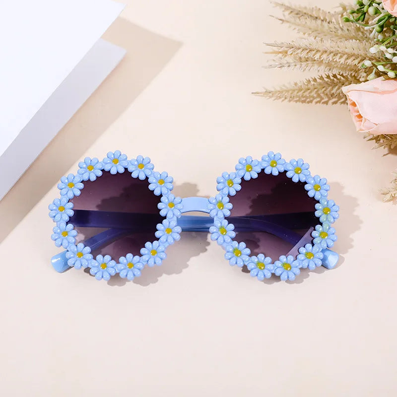 Children Fashion Trendy Sun Flower Sunglasses Cute Lovely Daisy Shape Sun Glasses for Boys Girls Kids Party Eyewear UV400 Shades-Dollar Bargains Online Shopping Australia