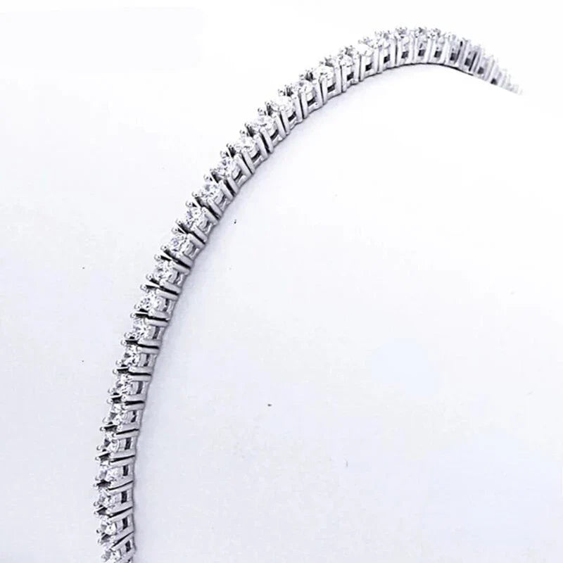 Silver Jewelry 18CM Tennis Bracelet 2mm Zirconia Anniversary Gift Real Sterling Silver Bangle Bracelets-Dollar Bargains Online Shopping Australia