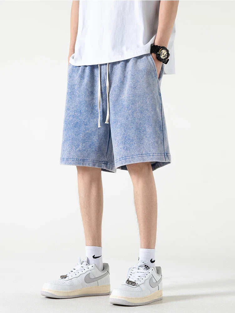 Distressed Summer Shorts Men Cotton Drawstring Harajuku Loose Sweatshorts Male Casual Short Pant Streetwear-Dollar Bargains Online Shopping Australia